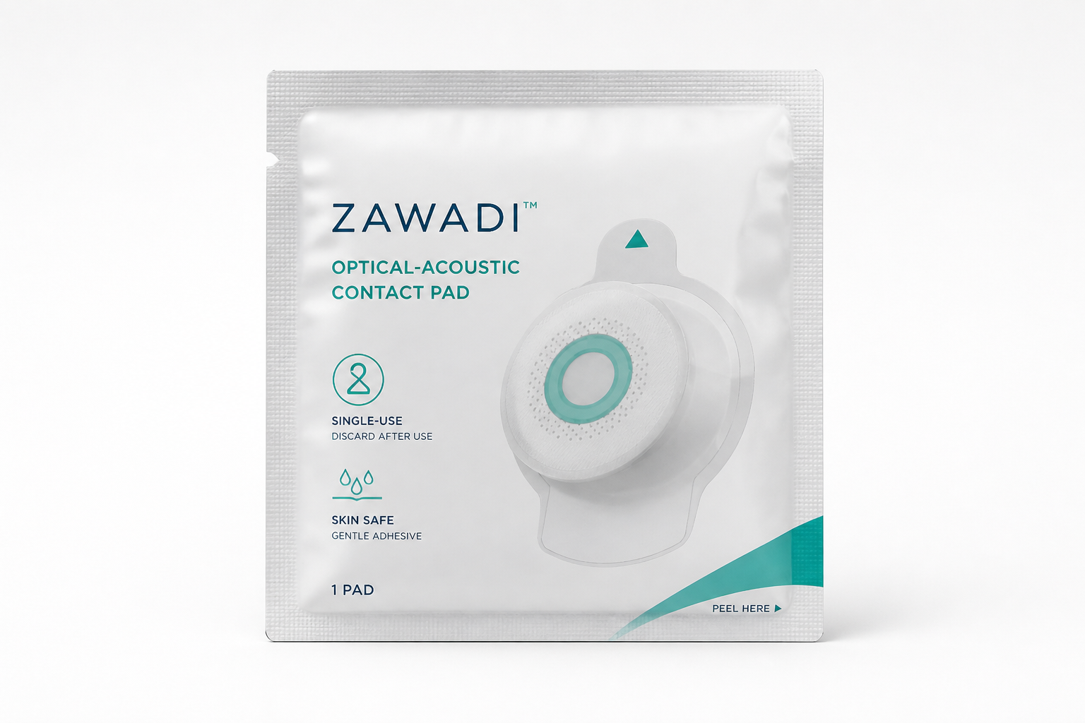 ZAWADI single-use contact pad packaging.