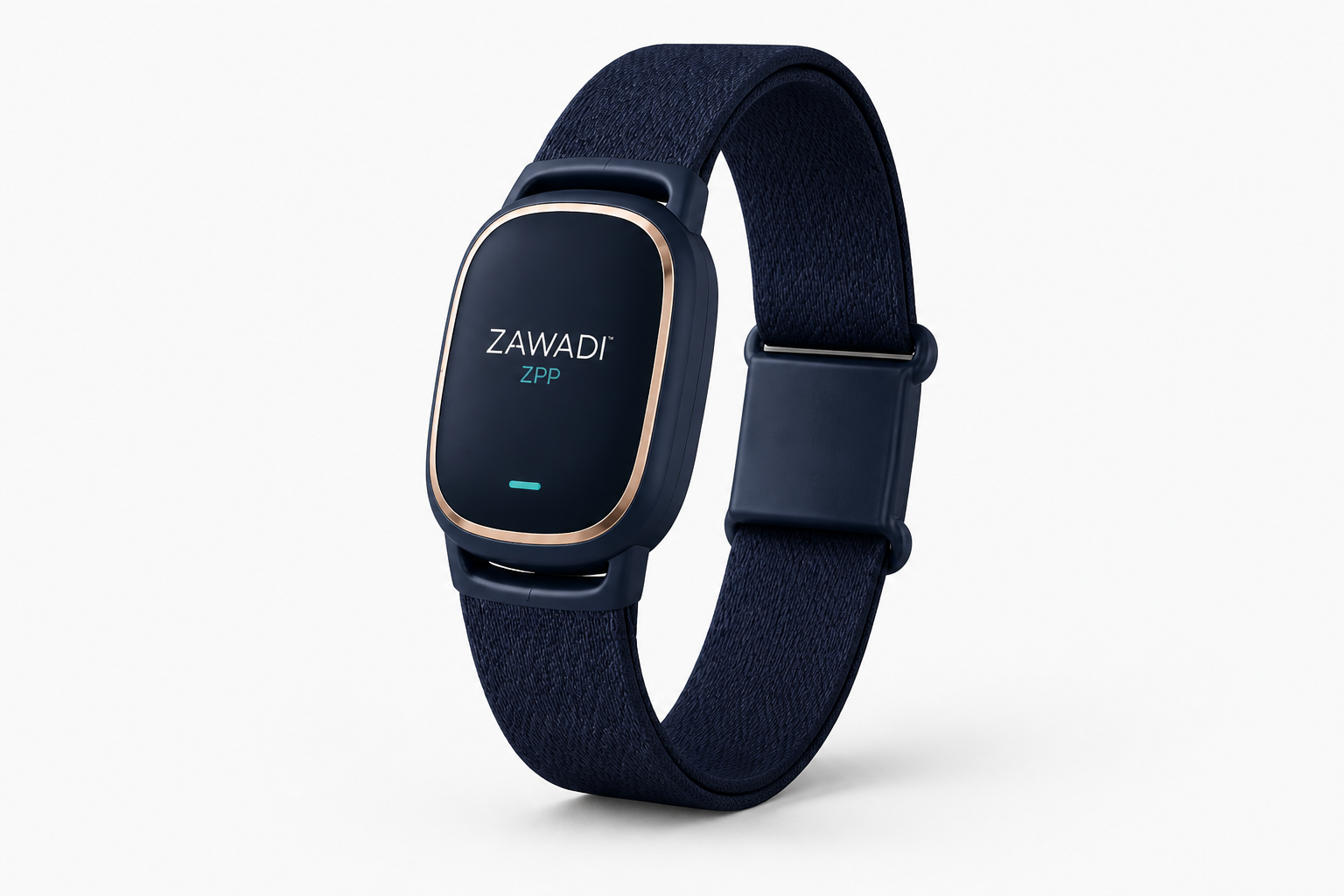 ZAWADI wearable wristband with optical-acoustic tracker.